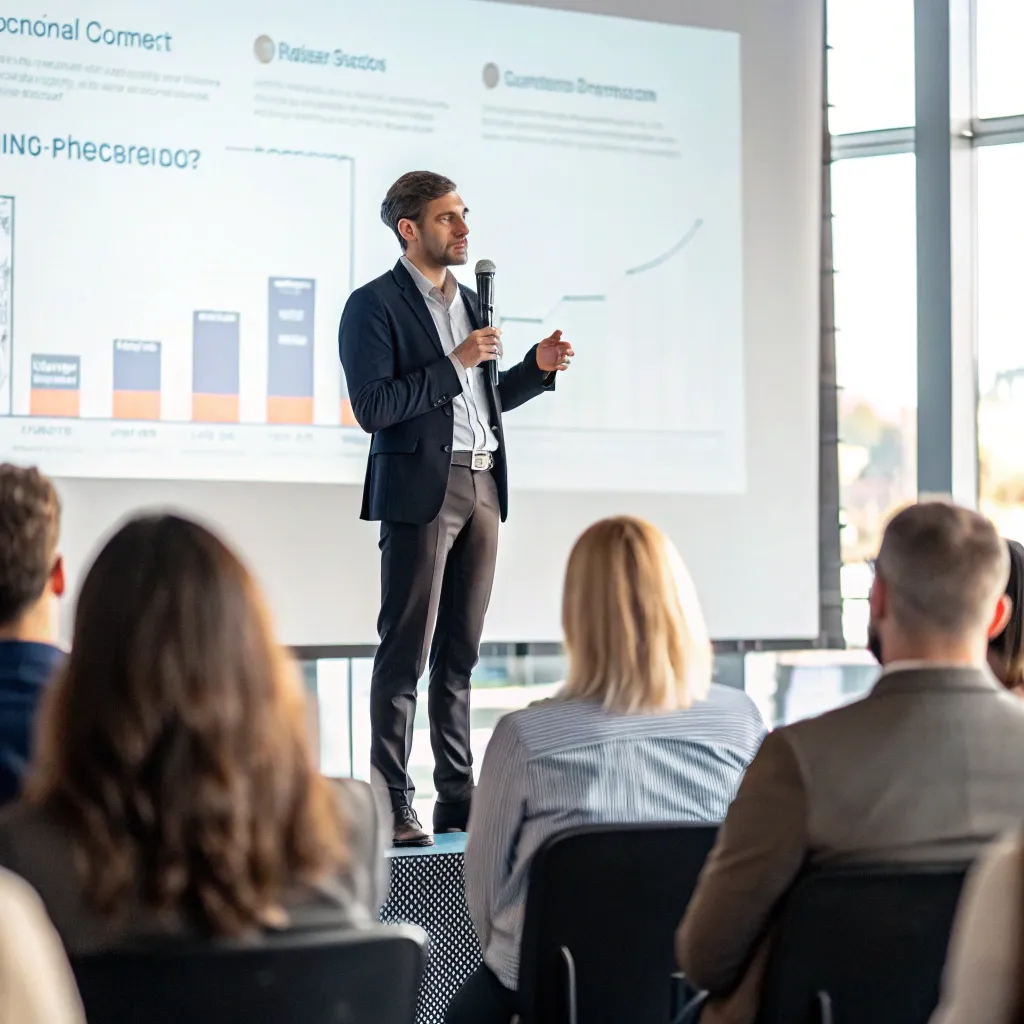 Professional presenting a seminar